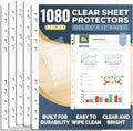 1080 Pack Clear Sheet Protectors 8.5 x 11 Inch, Plastic Page Sleeves by Unknown