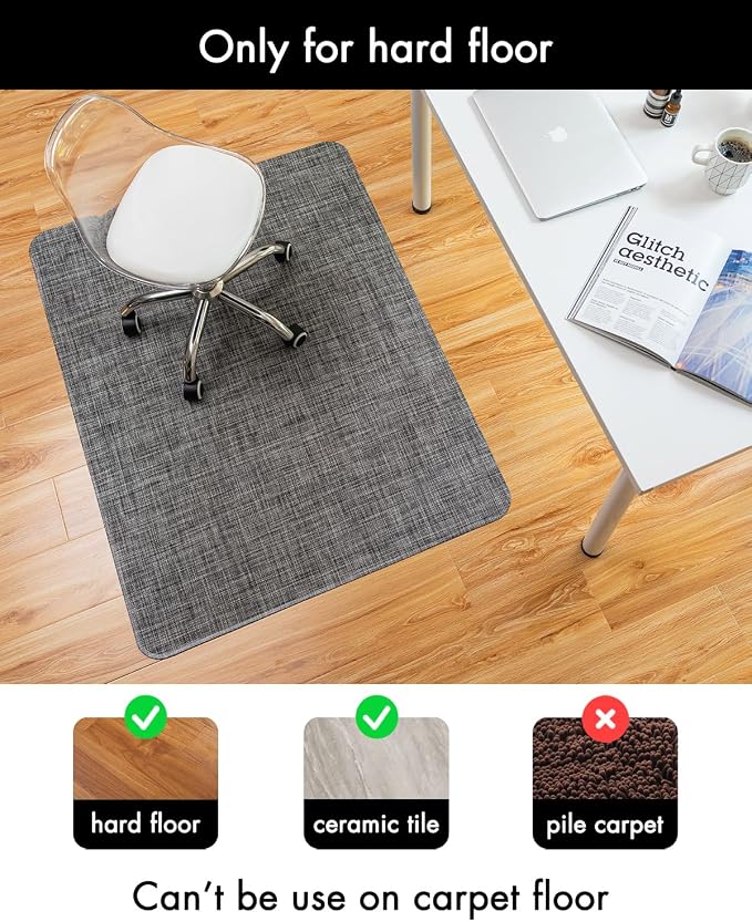 BARoyal Office Chair Mat for Hardwood Floor Under Desk Computer Rolling Chair - Image 3