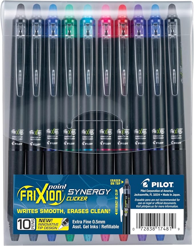 Pilot FriXion Synergy Clicker Erasable, Refillable, Retractable Gel Ink Pens by PilotCorporationofAmerica