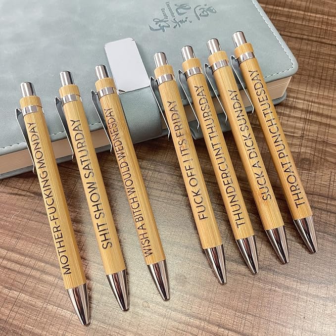 Cityhermit 14-Piece Funny Bamboo Pen Set - Image 6