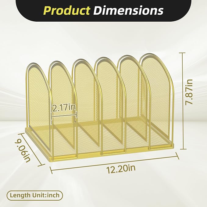 SUPEASY File Organizer for Desk, 5-Section Mesh Desk Organizer, Vertical File - Image 2