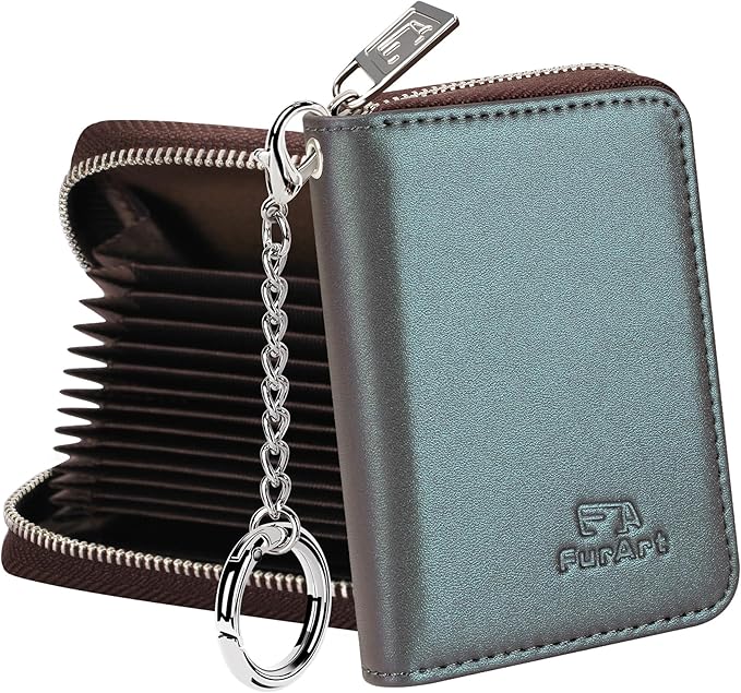 FurArt Zipper Wallet Women, RFID Blocking Credit Card Wallet, Business Card by FurArt