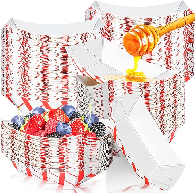 180 Pack Checkered 1/2Lb Paper Food Boat Trays Disposable Small Paper Boats - Image 7