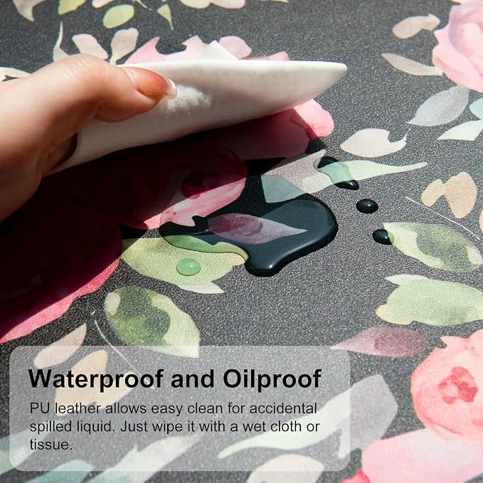 QiyI Large Mouse Pad, Floral Desk Mat - Image 3