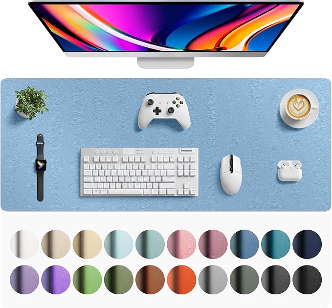 Aothia Faux Leather Desk Mat for Keyboard & Mouse | Large desk mat for keyboard by AothiaSimpleNaturalUnique