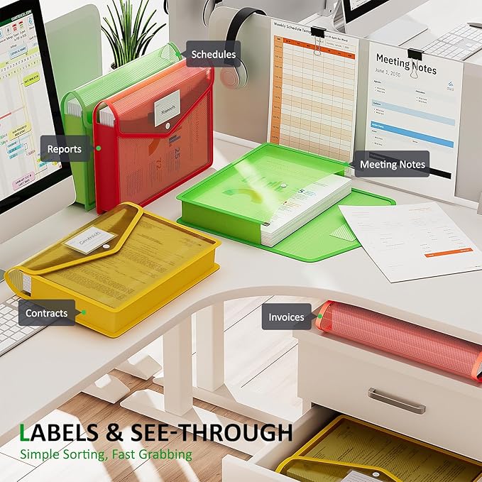 ThinkTex Plastic Expanding File Folders, Transparent Envelopes - Image 4