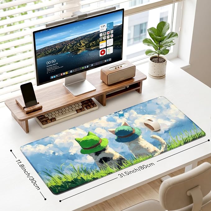 Desk Mat, Big Desk Pad, 31.5x11.8 Inches Extended Big Gaming Mouse Pad - Image 3