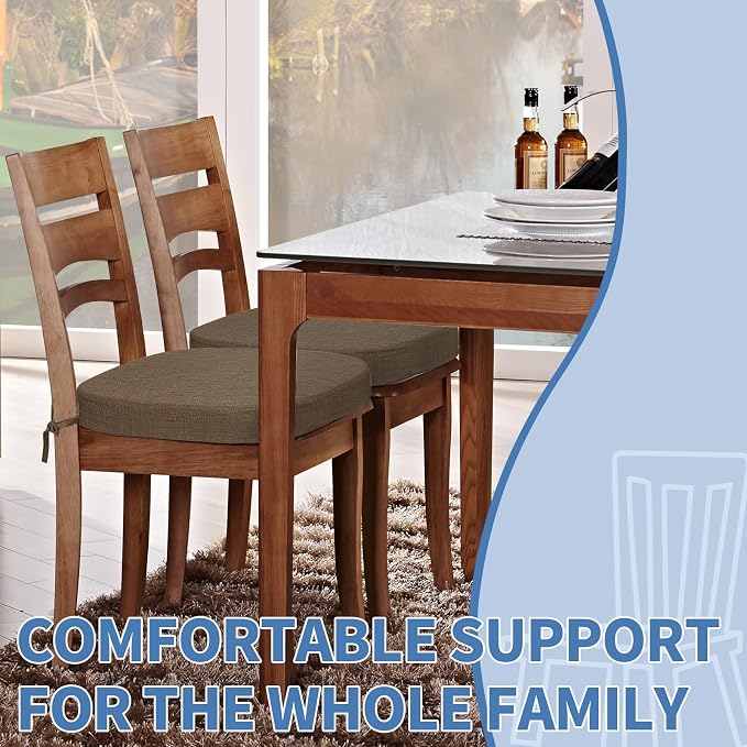 BUYUE Thickened 2.5" Friendly Woven Fabric Dining Chair Cushion, U-Shape High - Image 2