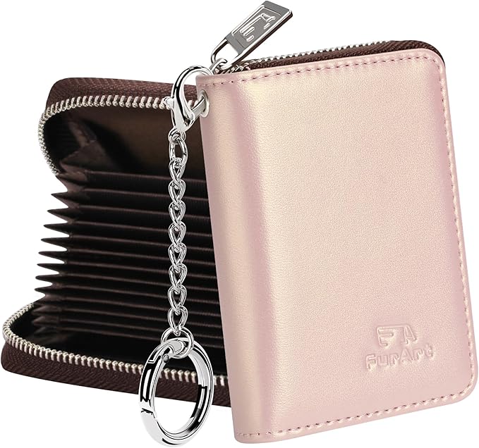FurArt Zipper Wallet Women, RFID Blocking Credit Card Wallet, Business Card by FurArt