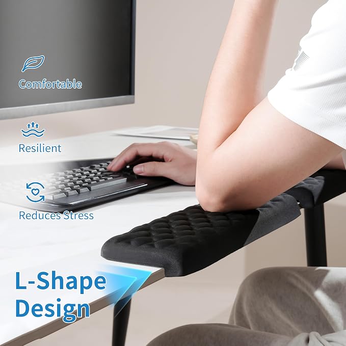 MEKASS L-Shaped Desk Elbow Pad for Desk, Memory Foam Elbow Support Padding - Image 4