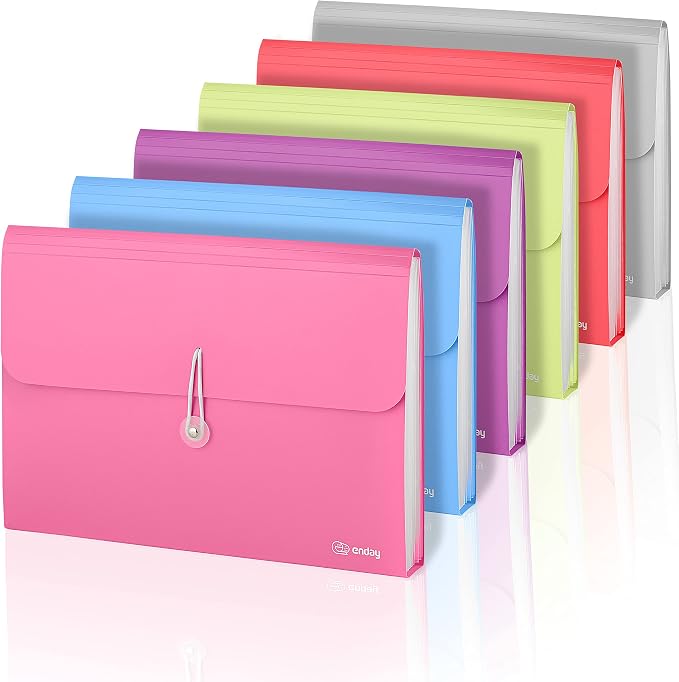 Accordion File Organizer, 13 Pocket Expanding File & Cover Folder by Enday