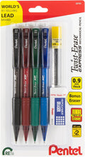 Pentel Twist-Erase EXPRESS Mechanical Pencils, Lead + Small Block Eraser by PentelofAmerica