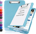 HWPRATO Glitter Clipboard with Storage, Clip Boards 8.5x11 with Pen Holder by Home
