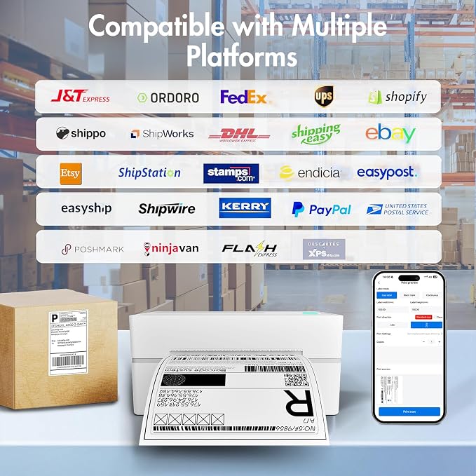 Thermal Shipping Label Printer 4x6 Bluetooth Label Maker - Image 5