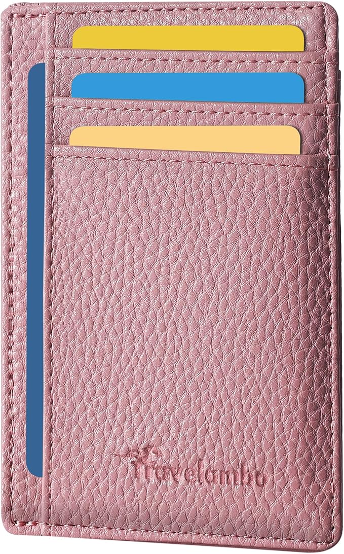 Travelambo Slim Wallet Front Pocket Minimalist Leather RFID Blocking Medium Size by Travelambo