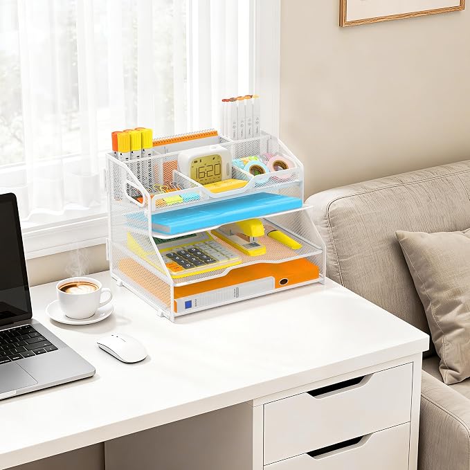 4 Tier Desk Orgnizers and Accessories, Metal Magazine File Holder - Image 7