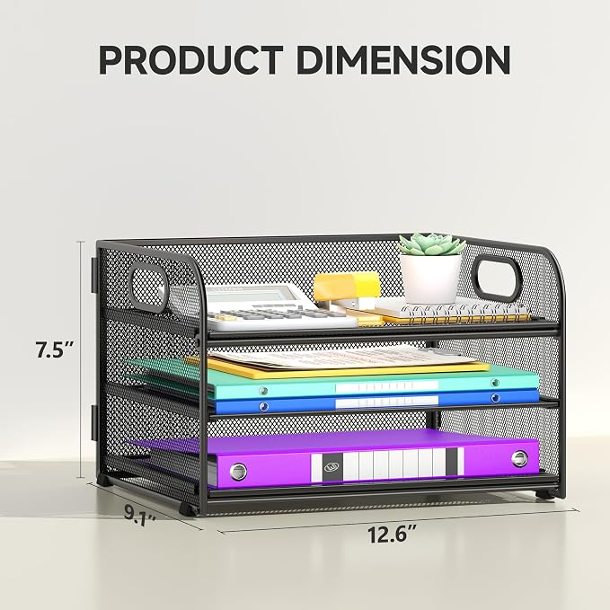 Cawukege 2 Pack 3 Tier Paper Organizer - Image 4