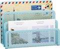 Marbrasse Mail Organizer for Desk, 3-Slot Mesh Metal Mail Holder countertop by Marbrasse