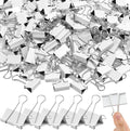 Jetec 100 Pack 1in/25mm White Metal Binder Clips Bulk Medium Reusable Fold Back by Jetec