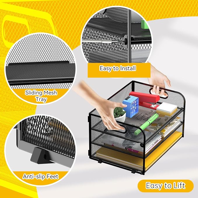MINDEPOT 3-Tier Paper Letter Organizer Tray - Image 4