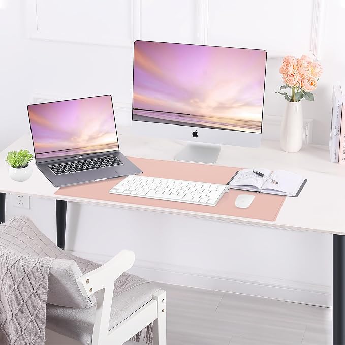 AFIING Leather Desk Pad Protector, 23.6" x 13.7" | Large Mouse Pad, Dual-Sided - Image 11