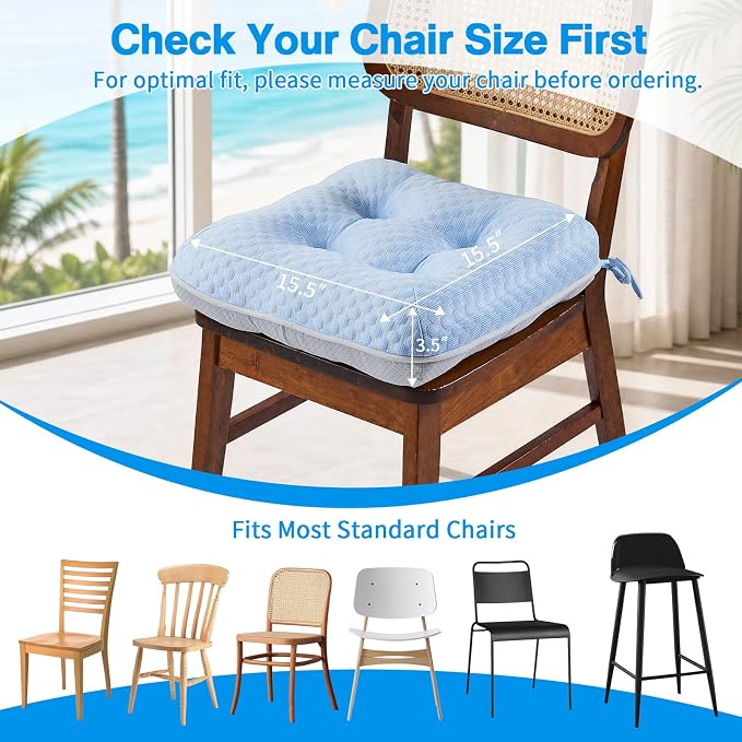 BETU Cooling Chair Cushions Set of 6, 3.5” Thick Seat Cushions, Breathable - Image 4