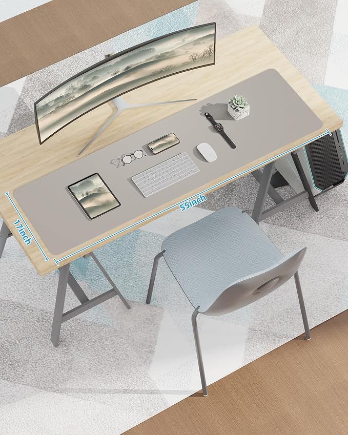 AFIING Leather Desk Pad Protector, Large Mouse Pad, Non-Slip PU Leather Desk - Image 7