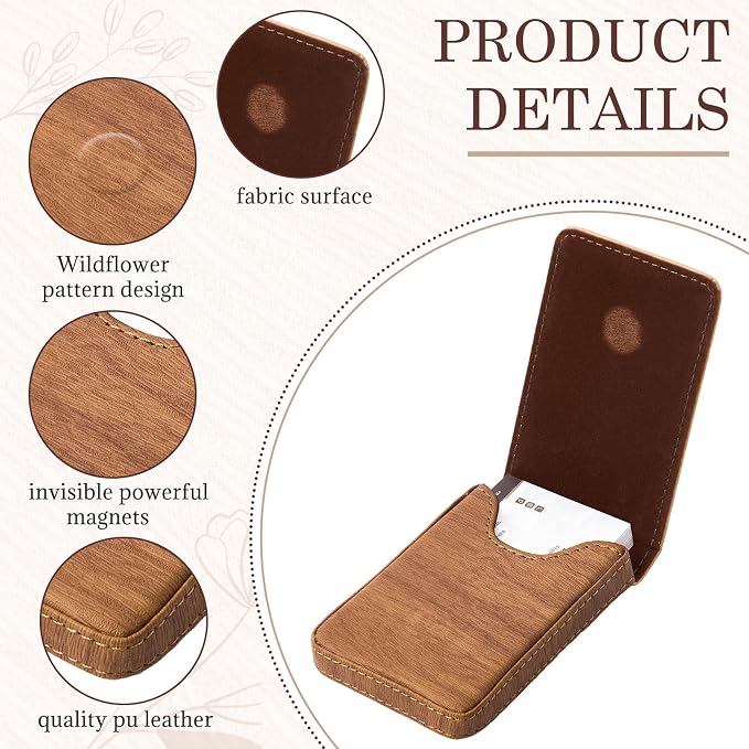 Outus 2 Pieces Business Card Holder, PU Leather Business Card Case Pocket Wallet - Image 3