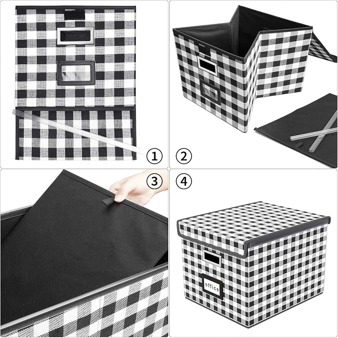 Decorative File Organizer Boxes Office Document Storage - Image 6