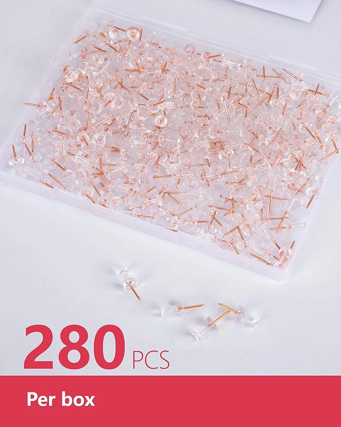 PAPERPAL Rose Gold Push Pins for Cork Boards, 1 Inch, offices and schools - Image 3