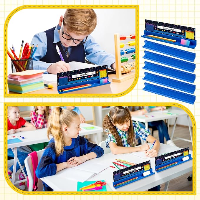PerKoop 5 Pcs Classroom Desk Name Plates Holder Set Index Cards Storage - Image 5