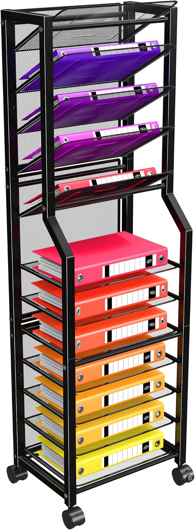 Simple Trending 12 Tier Rolling File Cart, Desk File Organizer - Image 8