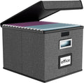 File Organizer Box with Lid, Collapsible File Folder Organizer by Huolewa