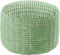 HOMBYS Unstuffed Ottoman Pouf Cover, Round Faux Fur Foot Stool, Fuzzy Chair by HOMBYS