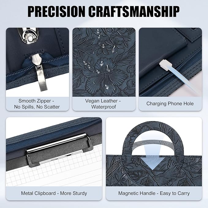 Portfolio Binder 3 Ring Includes Pen and 5 Dividers - Image 5