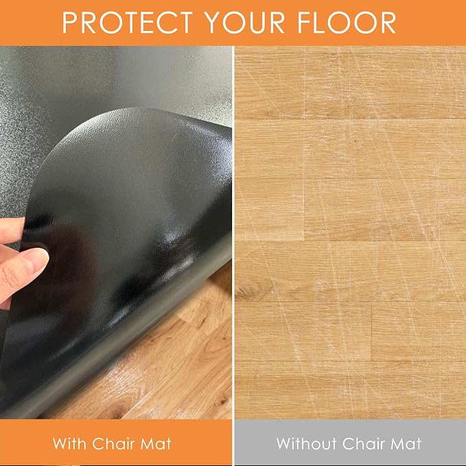 Kuyal Chair mat for Hardwood Floor 44 x 58 inches Rectangle Floor Mats - Image 3