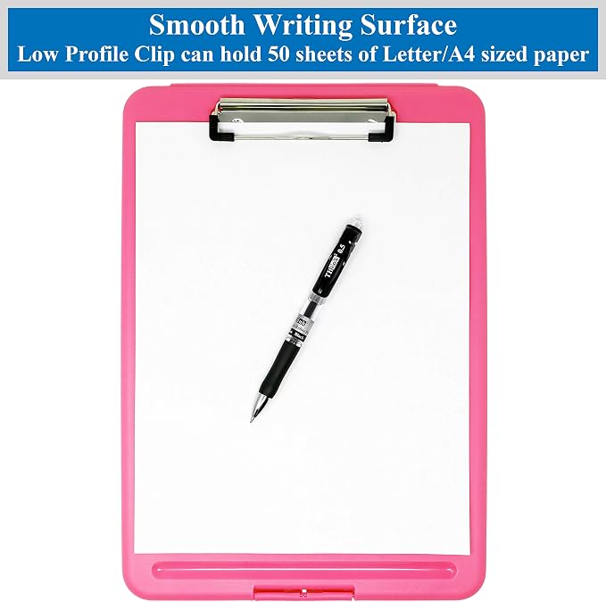 Think2Master Pink Plastic Storage Clipboard. | 25% Heavier & Sturdier| Heavy - Image 4