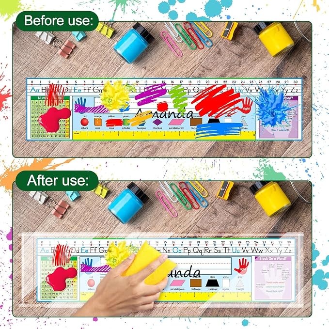 Meetory 40 PCS Upgraded Nameplate Pocket, 18.5" x 4.9" Self Adhesive Desk - Image 4