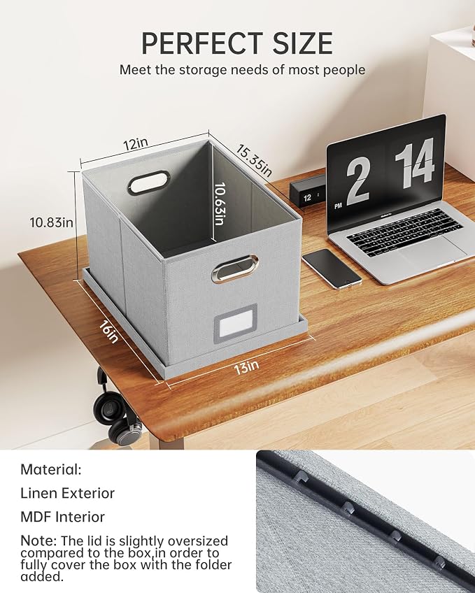 Oterri 2 Pack File Storage Organizer, Filing Box, Portable File Box - Image 3