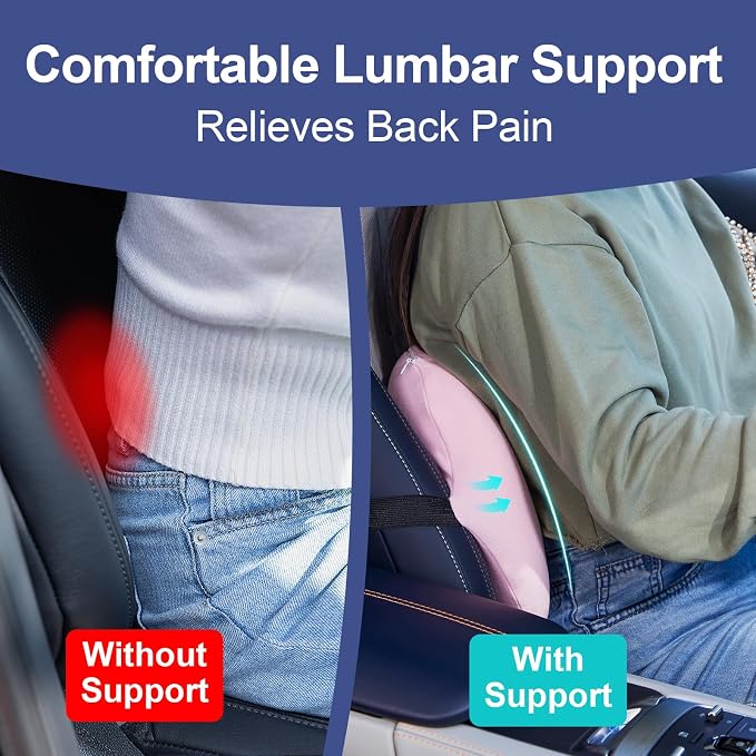 BYMECOST Lumbar Support Pillow for Car, Memory Foam Car Seat Back Support - Image 4