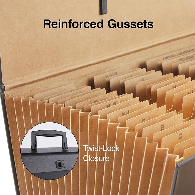 Staples Accordion File, 19‑Pocket Multiple‑Index Expanding Organizer, Legal Size - Image 3