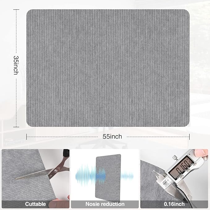 Placoot Desk Chair Mat for Hardwood Floor & Tile 55"x35" Office Chair Mat for - Image 3