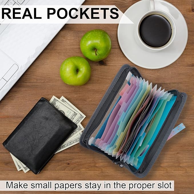 NAFY Small Accordian File Organizer, A6 Size 13 Pockets Coupon Receipt Holder - Image 3