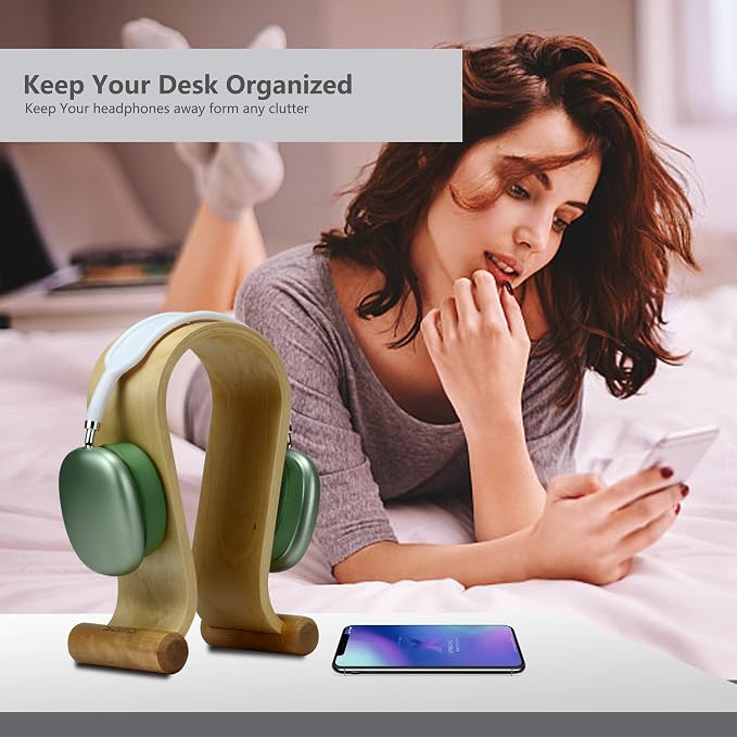 SAMDI Leather Headphone Stand Headset Stand Headphone Holder Universal Gaming - Image 5