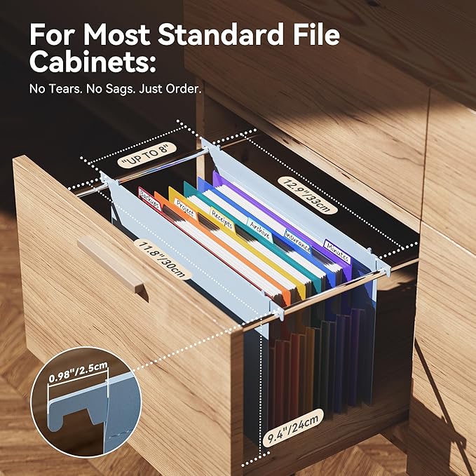 ThinkTex Plastic Expanding Hanging File Folders, 7 Innovative 1.2" Accordion - Image 2