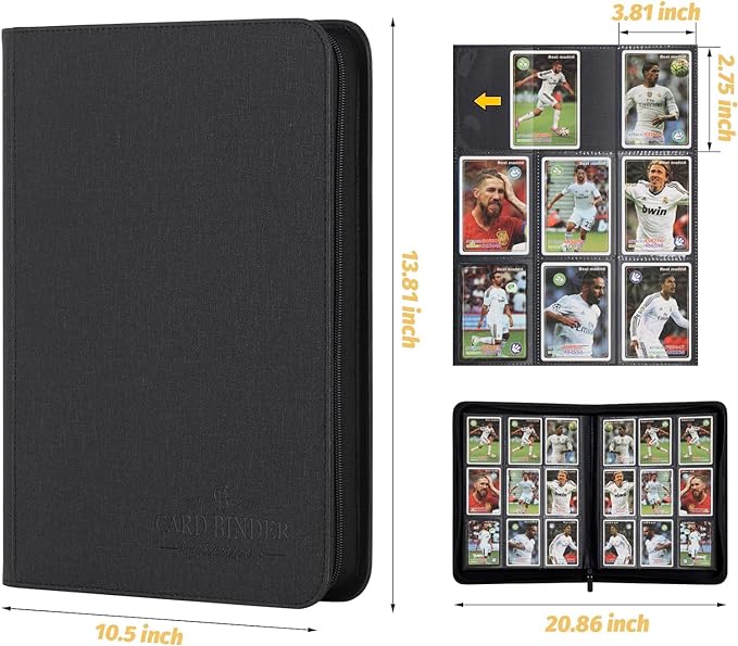 9 Pocket Card Binder, Premium Zip Trading Card Binder, 540 Double Sided Pocket - Image 2