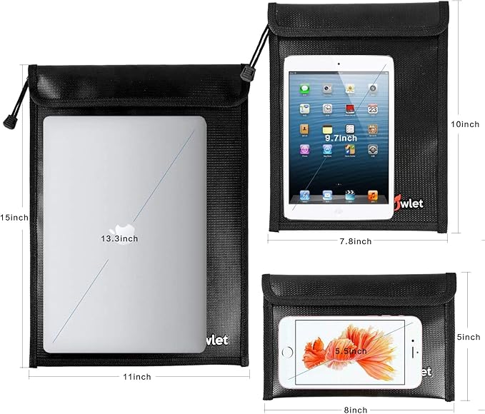 Fireproof Waterproof Money Document Bag, Zipper Storage Organizer, - Image 2