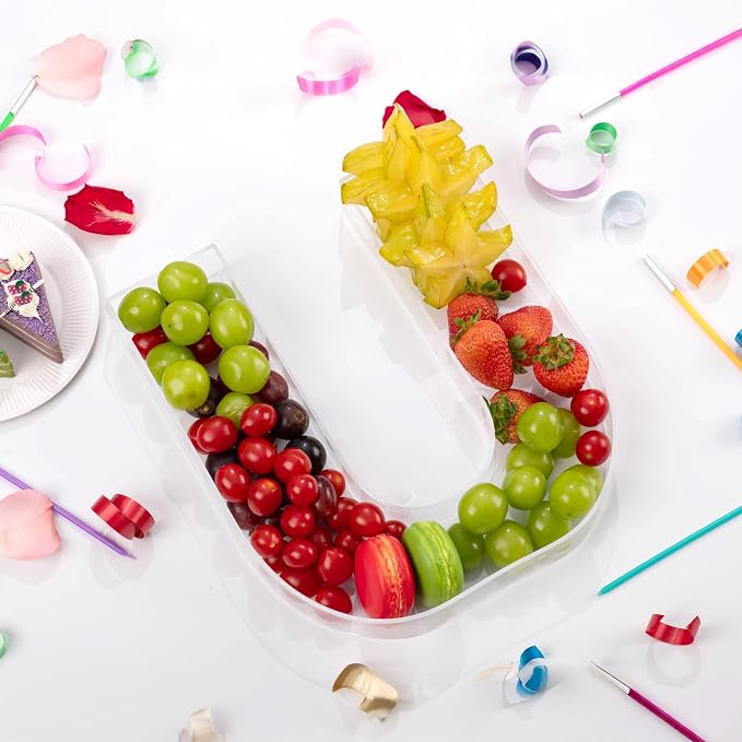 11" Clear Acrylic Letter & Number Charcuterie Tray-Reusable Fillable Alphabet - Image 2