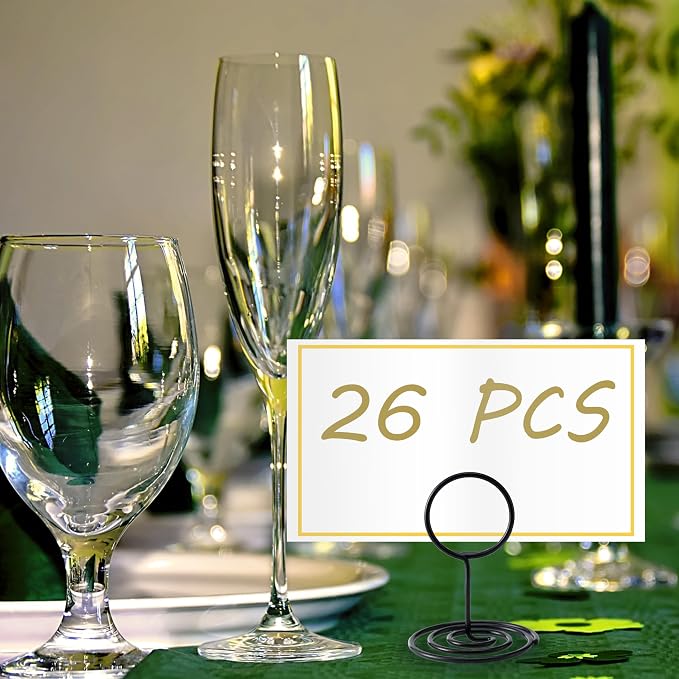 Hoewina 26Pcs Table Number Holders, Place Card Holder, Wire Picture Holder - Image 3