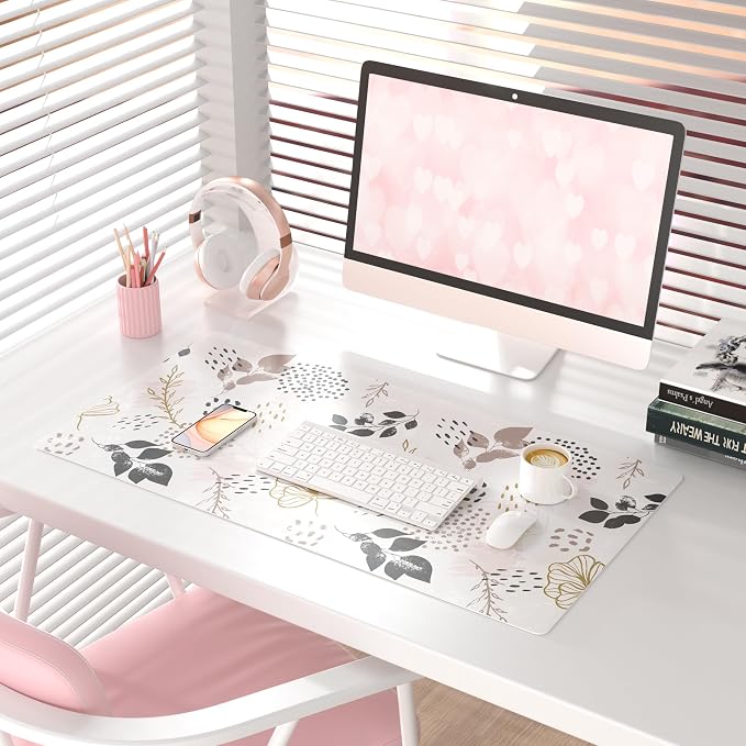 QIYI Large Mouse Pad for Desk, Cute Desk Mat for Desktop, Women Girls Office - Image 2